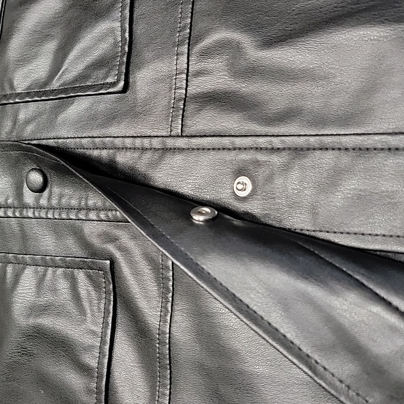 Zara Size Unknown Black Faux Leather Overshirt / "Shacket", Excellent Condition - Picture 11 of 16